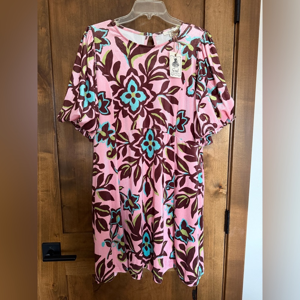 EASEL PINK VELVET DRESS NEW RELEASE SIZE L